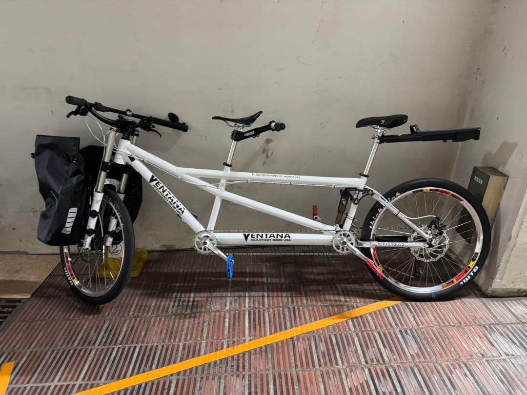 タンデム自転車 ホワイト フルサスペンション