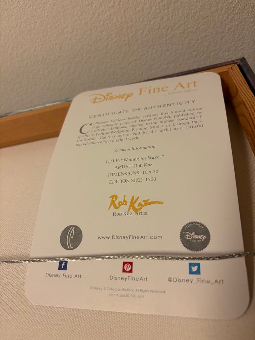 スティッチ Disney Fine Art 証明書付き