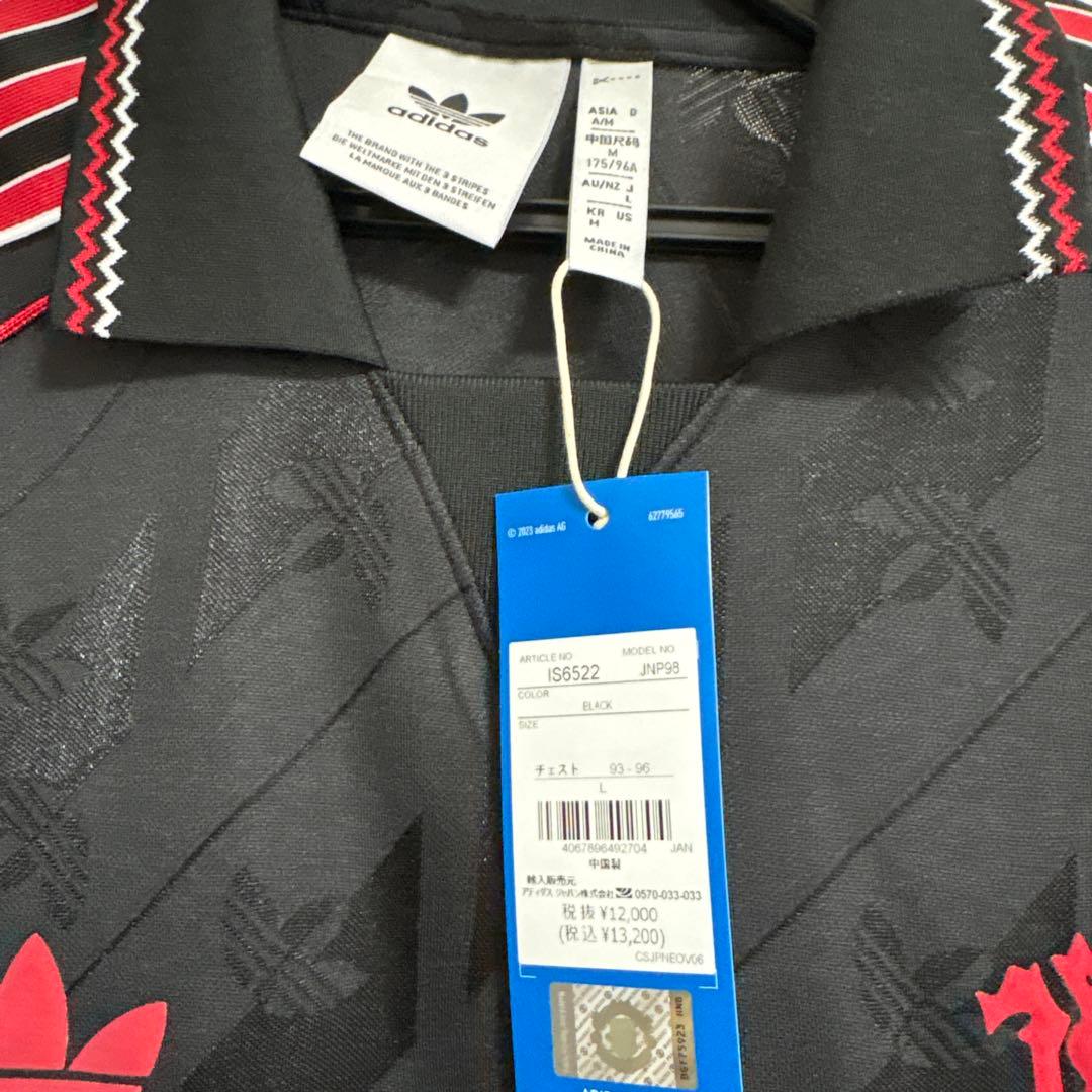 マンチェスターユナイテッド　 adidas ブラック・レッド ジャージ Lサイズ