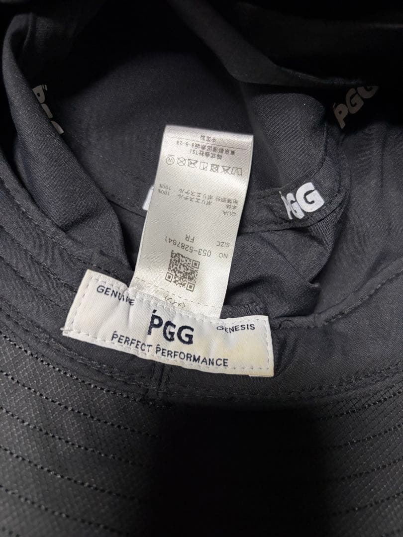 PGGロゴ リボン付き ブラックハットPEARYGATES パーリゲイツハット