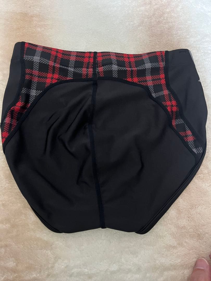 Mizuno レーシングショーツ ハイウエスト 黒/赤チェック　Ｏサイズ