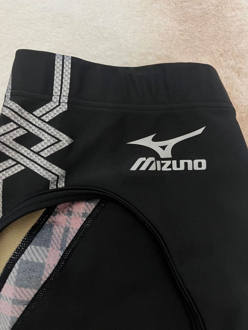 Mizuno レーシングショーツ ハイウエスト 黒/赤チェック　Ｏサイズ