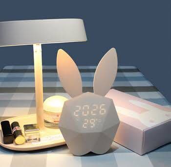 bunny music clock 時計 人感 音感 センサー付き 自動点灯