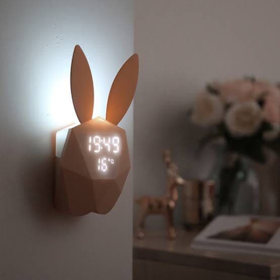 bunny music clock 時計 人感 音感 センサー付き 自動点灯