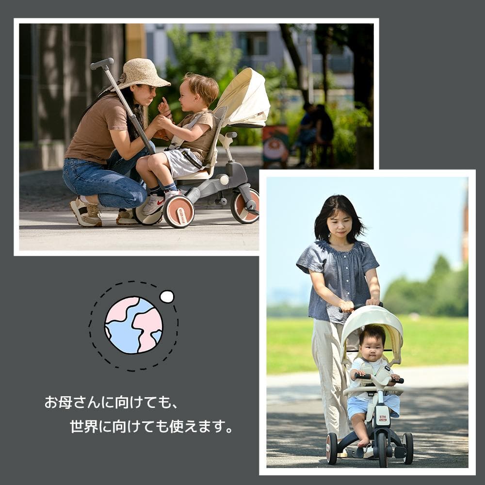 新品 誕生日お祝いプレゼント 子供用三輪車 ワンタッチ折りたたみ 高級7in1