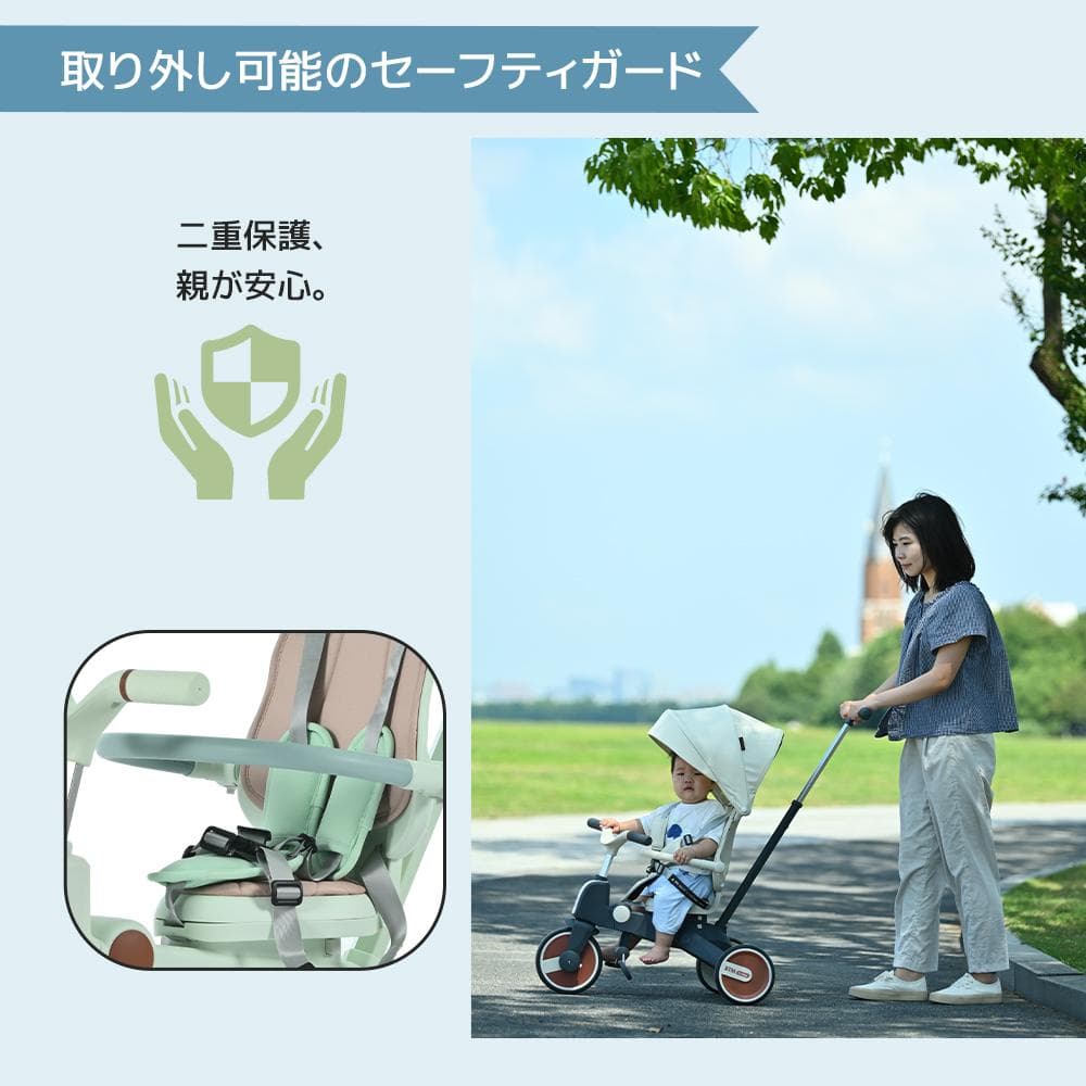 新品 誕生日お祝いプレゼント 子供用三輪車 ワンタッチ折りたたみ 高級7in1