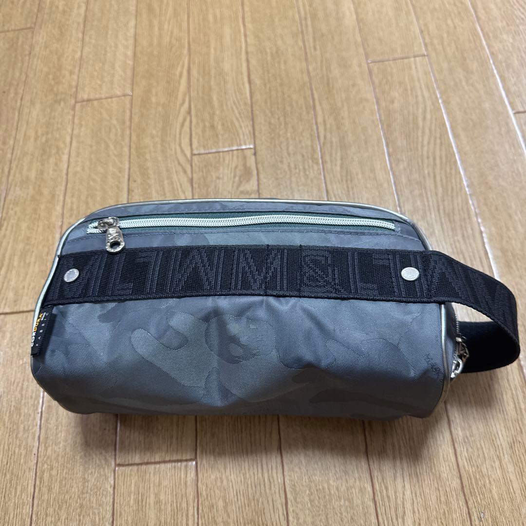 迷彩デザイン ポーチ ダブルジッパー