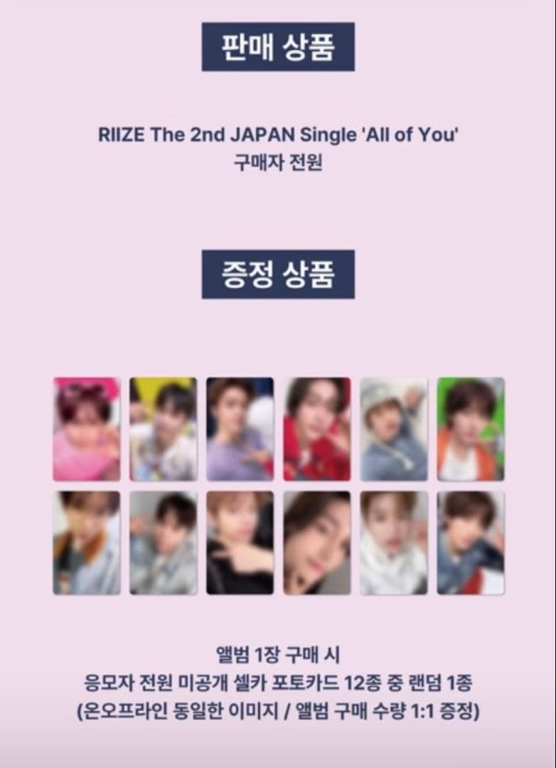 RIIZE ソウル 会場限定 All of You　ウォンビン　2枚セット