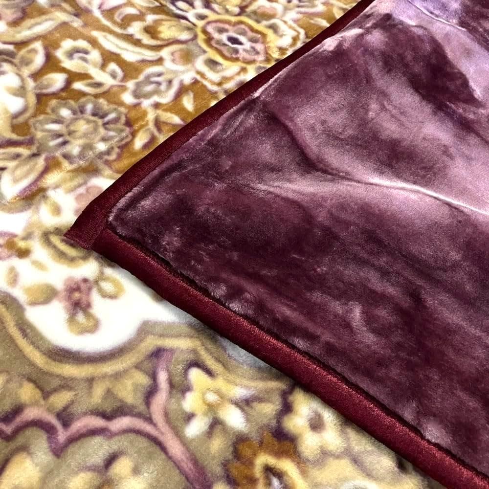 【新品】西川 合わせ毛布 シングル 衿付き 厚手 ふっくらボリューム　ワイン