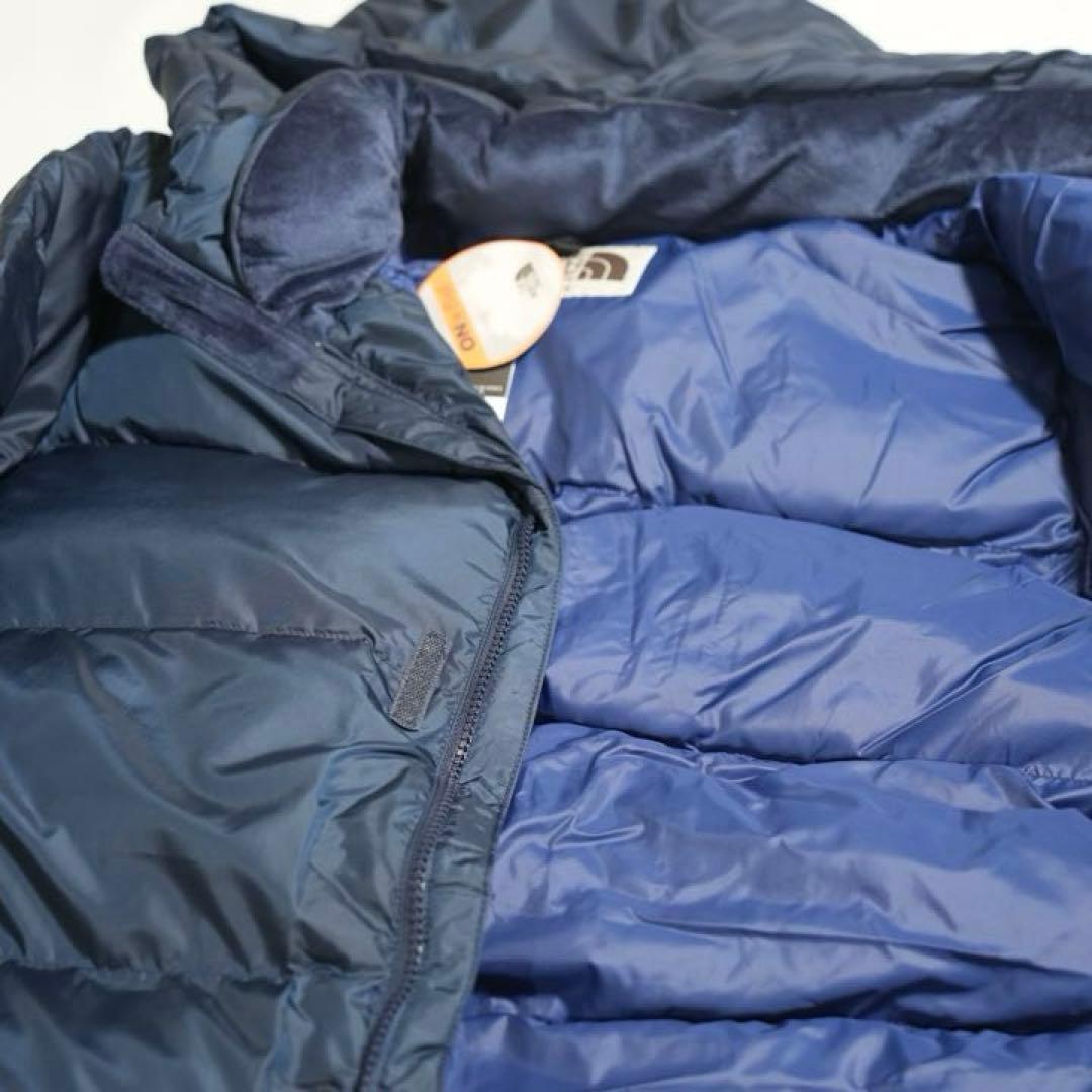 ネイビー フード付き ロングダウンコート