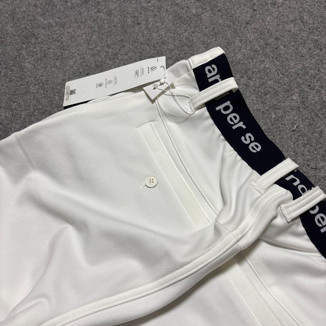 Lサイズ ★新品 アンパスィ ストレッチ ゴルフパンツ 白 AMF5043F3