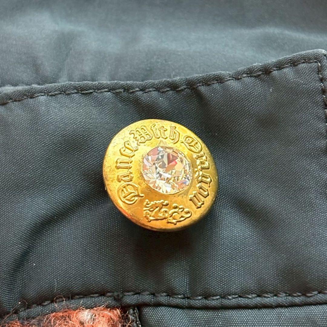 ダンスウィズドラゴン ストレートパンツ ゴルフ ロゴ刺繍 金ボタン チェック柄