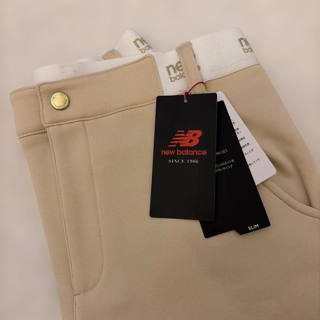 NEW BALANCE GOLF 裏起毛パンツ ベージュ ウエストゴム 新品