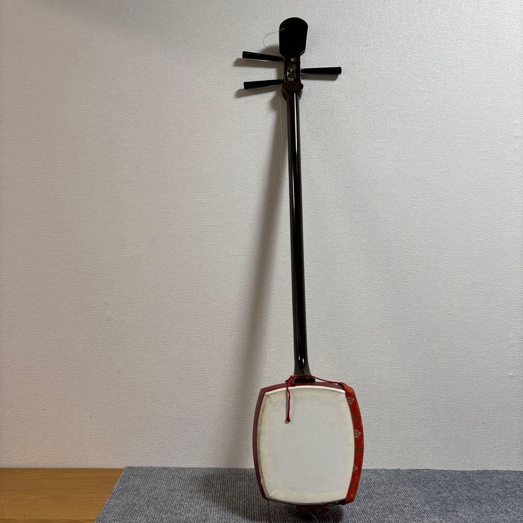 三味線 中棹　人工皮 胴掛け付 皮剥がれ有 和楽器