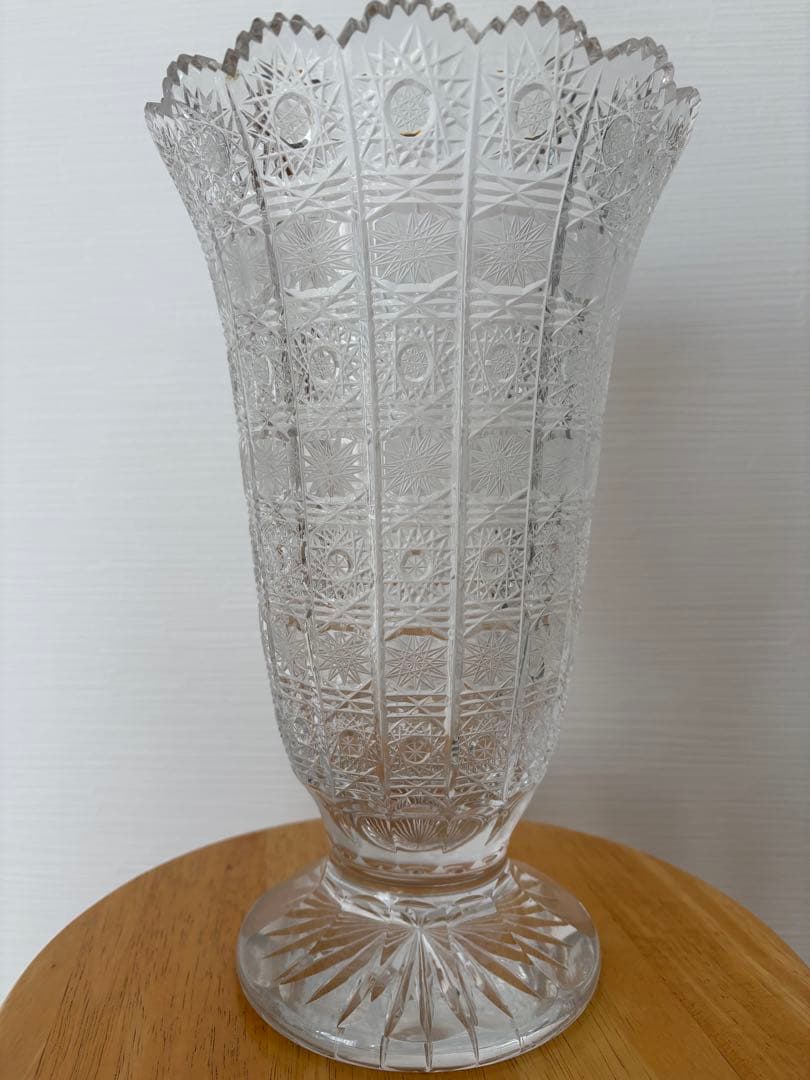 【ボヘミアングラス】花瓶 フラワーベース 特大 高さ: 30.5 cm