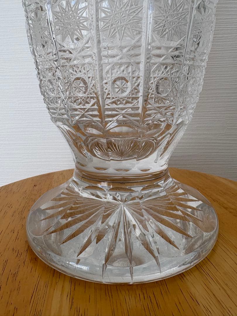 【ボヘミアングラス】花瓶 フラワーベース 特大 高さ: 30.5 cm