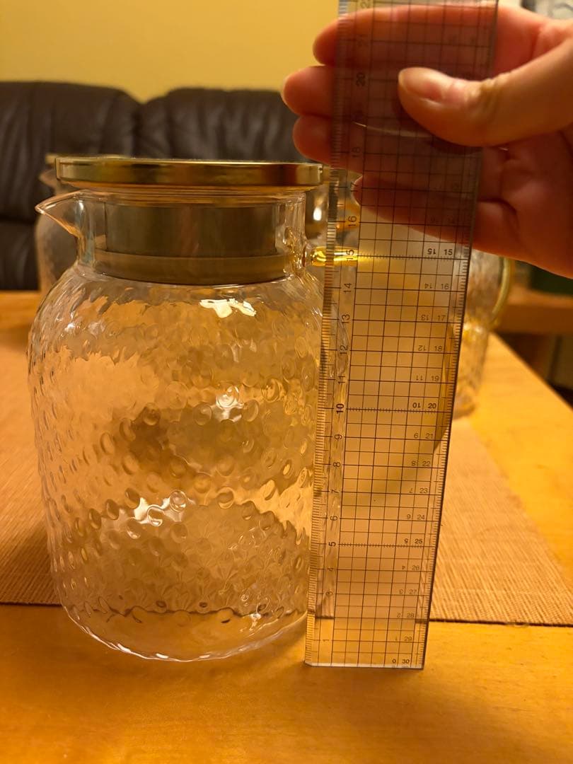 ガラスピッチャー　冷水ポット　6個セット ゴールド蓋