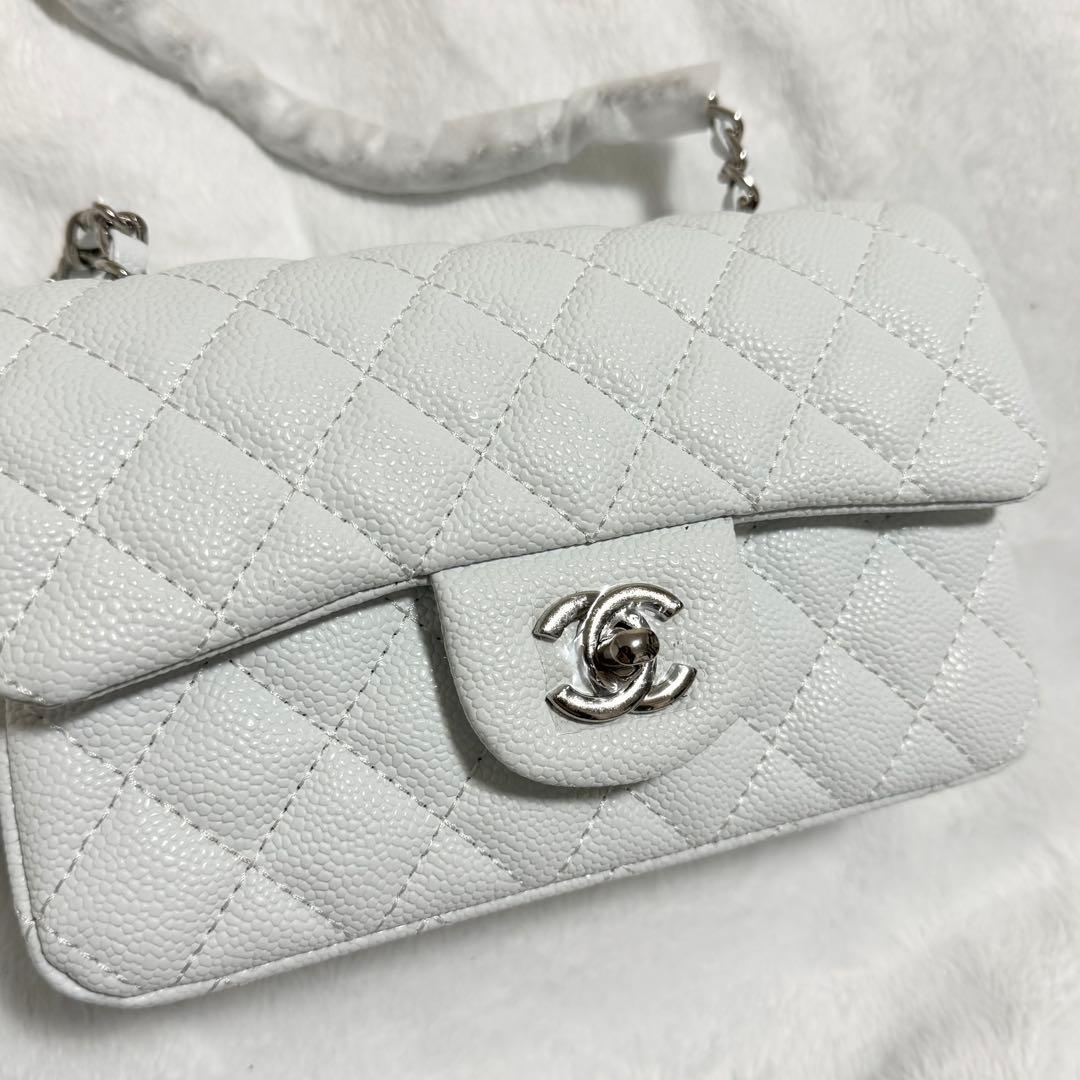 CHANEL シャネル キャビア ミニマトラッセ 白 ホワイト