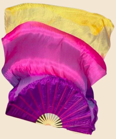 新品★ビッグファンベール★高品質シルク・右手のみ★紫ピンクオレンジ