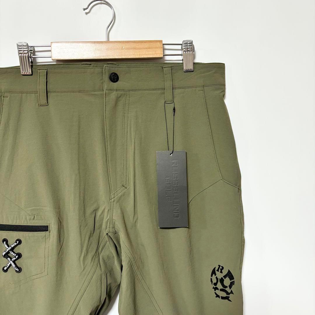 新品 ラッセルノ ゴルフ ストレッチ カーゴ ロングパンツ サファリ L 5