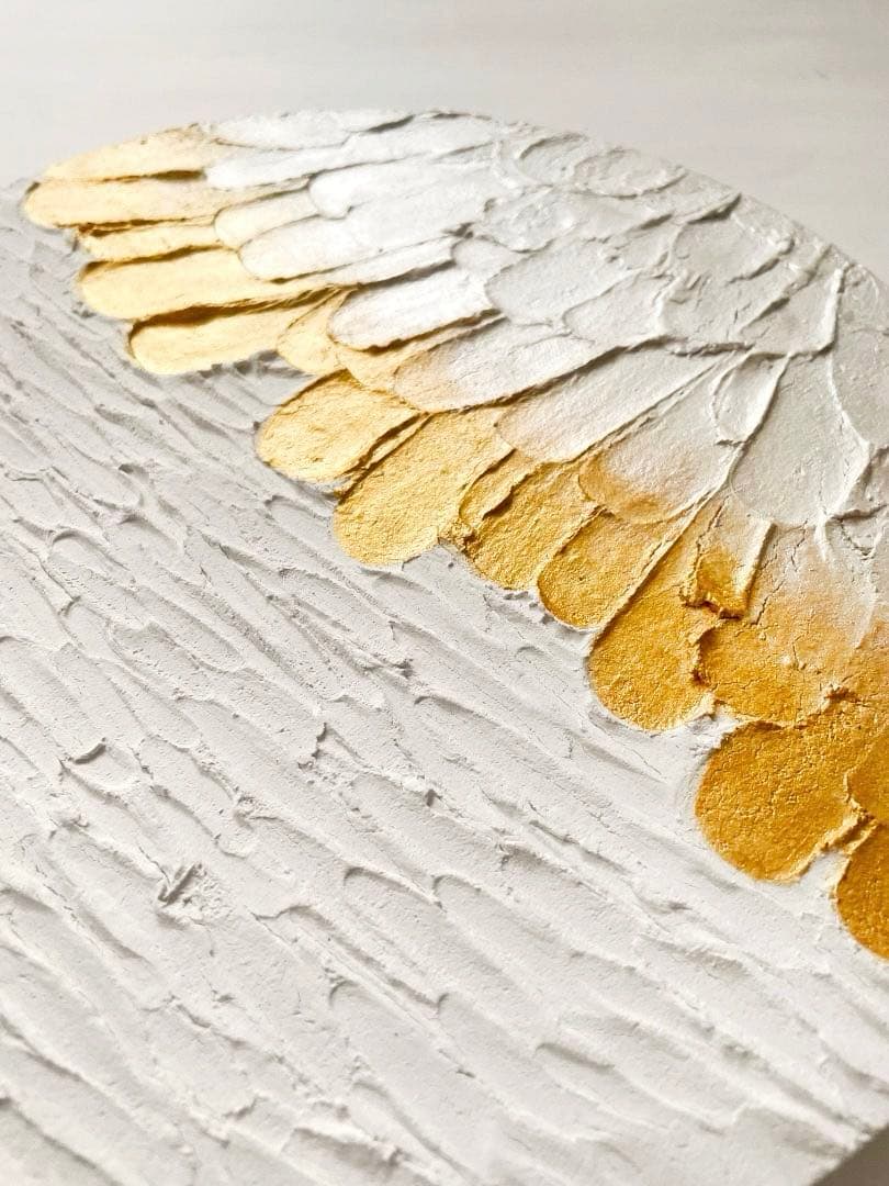 白と金 テクスチャーアート｜30cm｜絵画　大きい　アートパネル　モダン　北欧