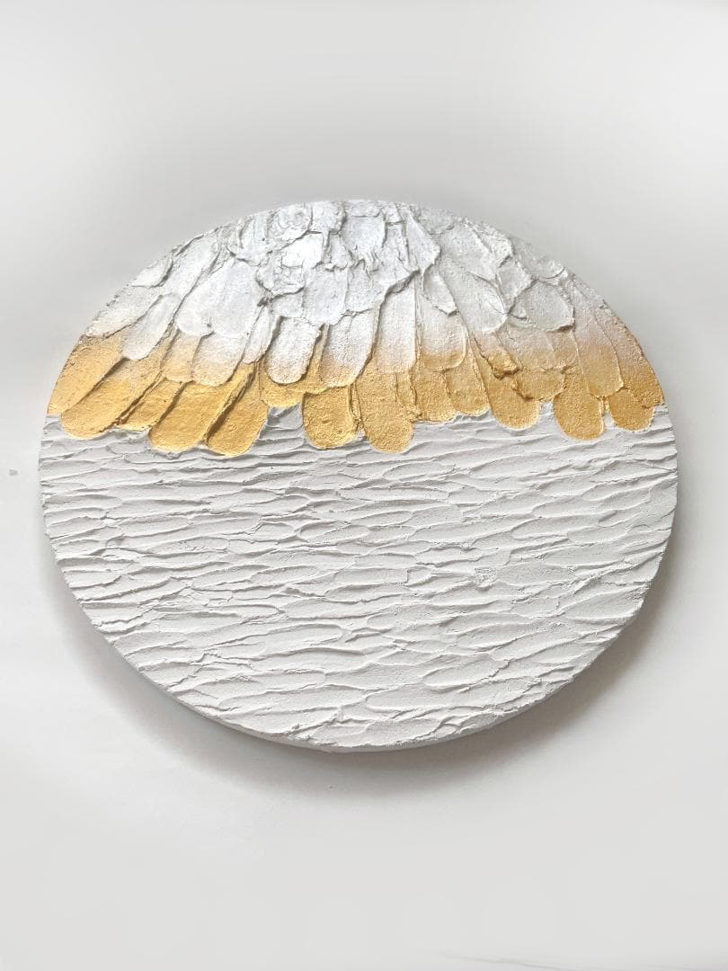 白と金 テクスチャーアート｜30cm｜絵画　大きい　アートパネル　モダン　北欧