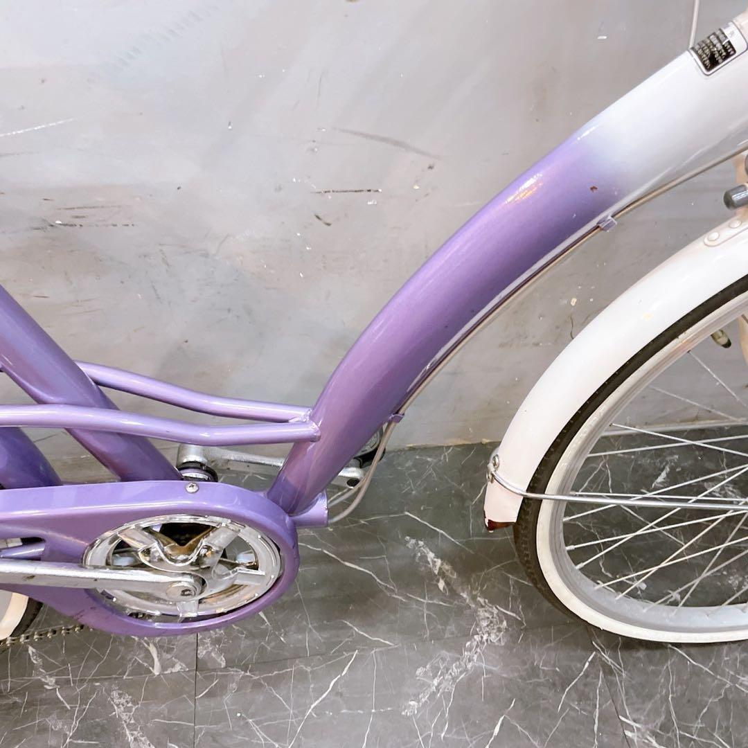 配送価格【908】《関西 引き取り》子供用自転車 子供車 パープル 24インチ