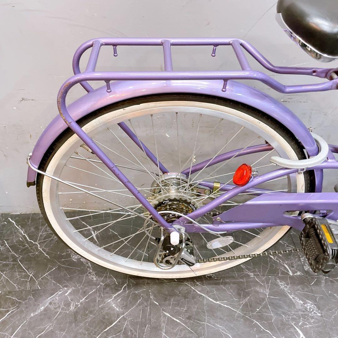 配送価格【908】《関西 引き取り》子供用自転車 子供車 パープル 24インチ