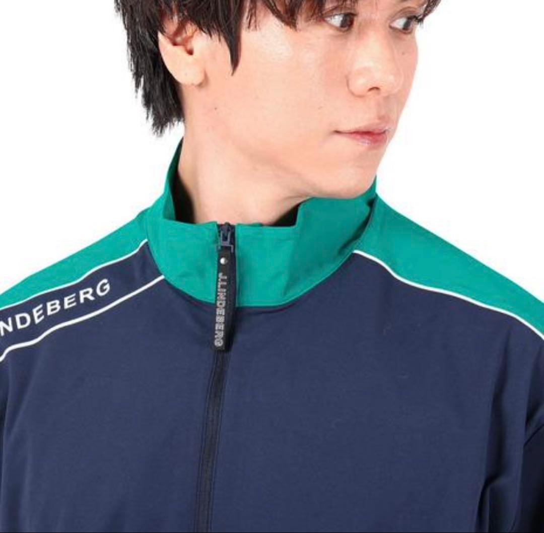J.LINDEBERG 防風 半袖ハーフジップ46(L相当) ネイビー 新品
