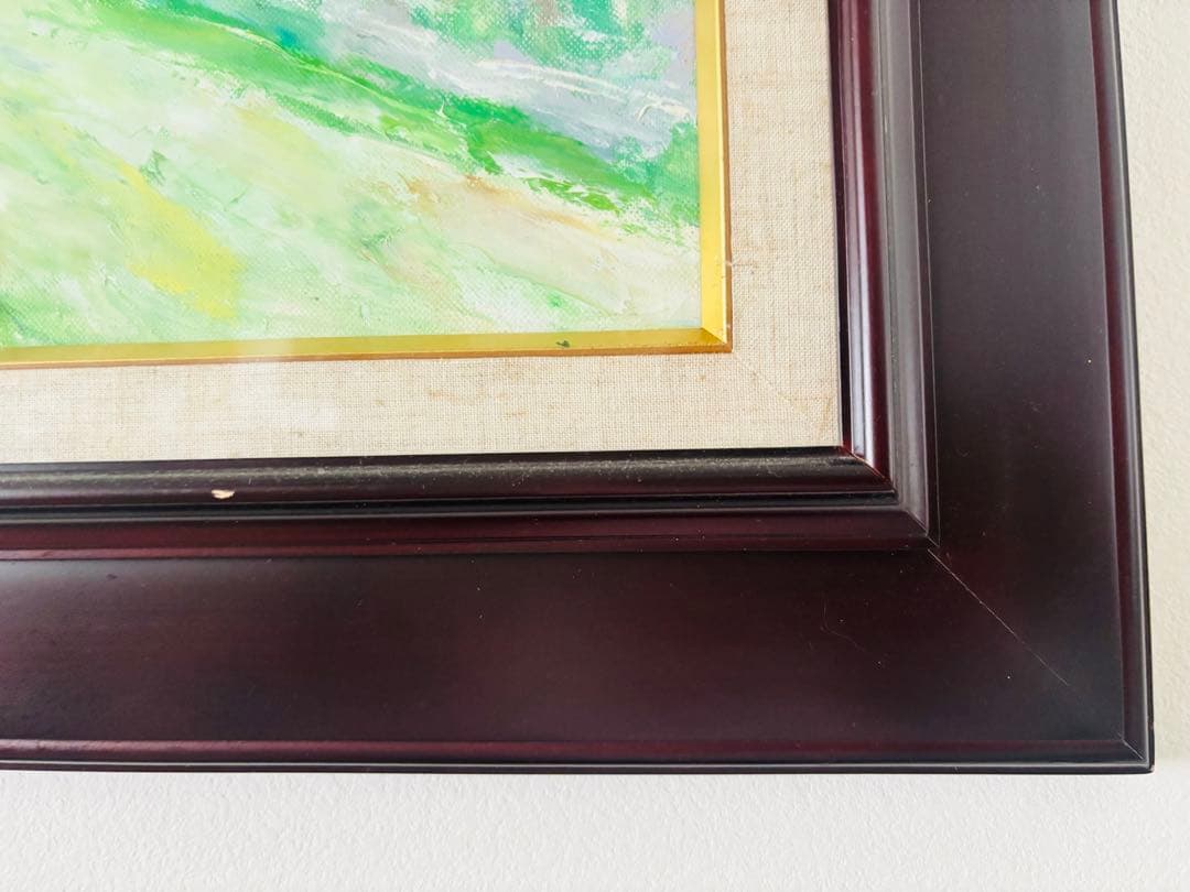 K.OGASAWARA 油彩画 田舎の風景