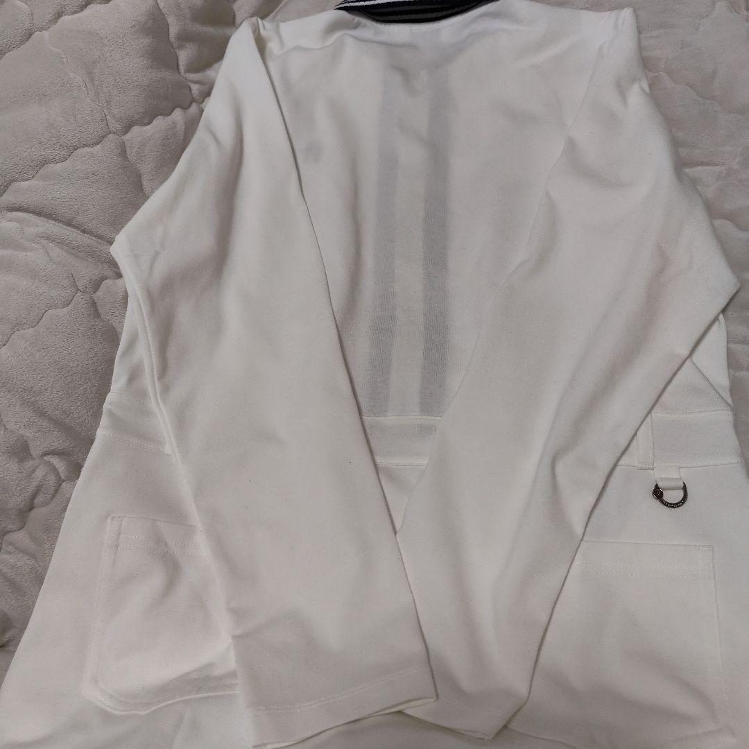 Munsingwear ホワイト ジップアップ　ストライプ　ボーダー　遮熱　速乾
