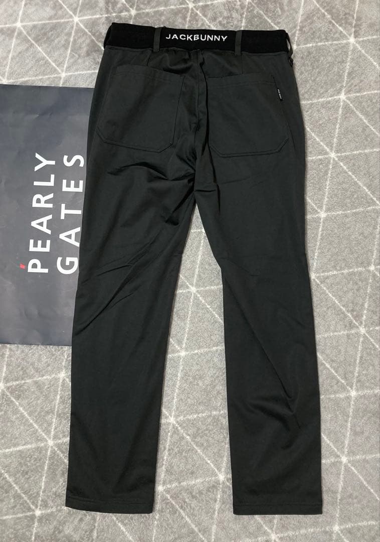 新品 パーリーゲイツ ジャックバニー エアシャット裏フリース防風パンツ(4)M黒