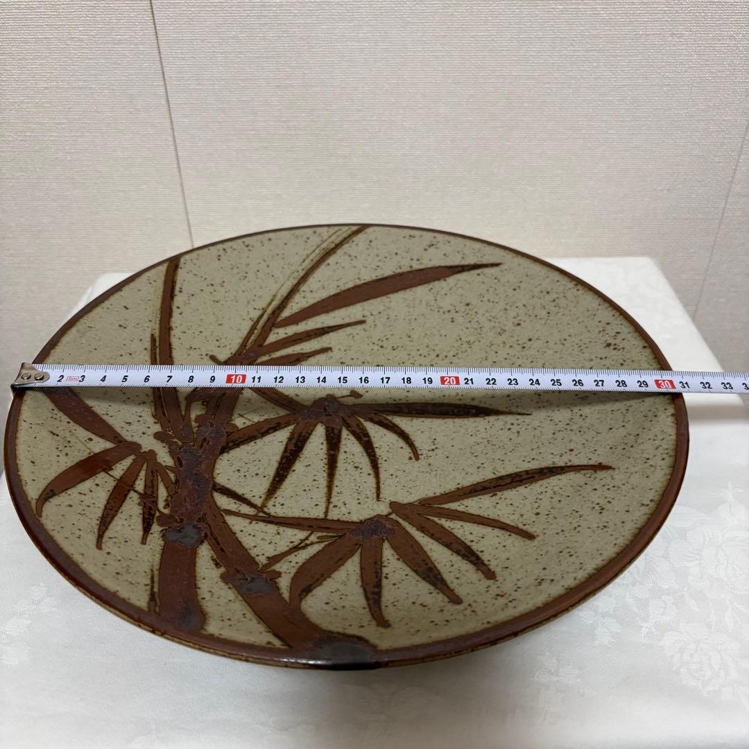 【未使用】益子焼 松竹梅 大皿　絵皿　3枚セット