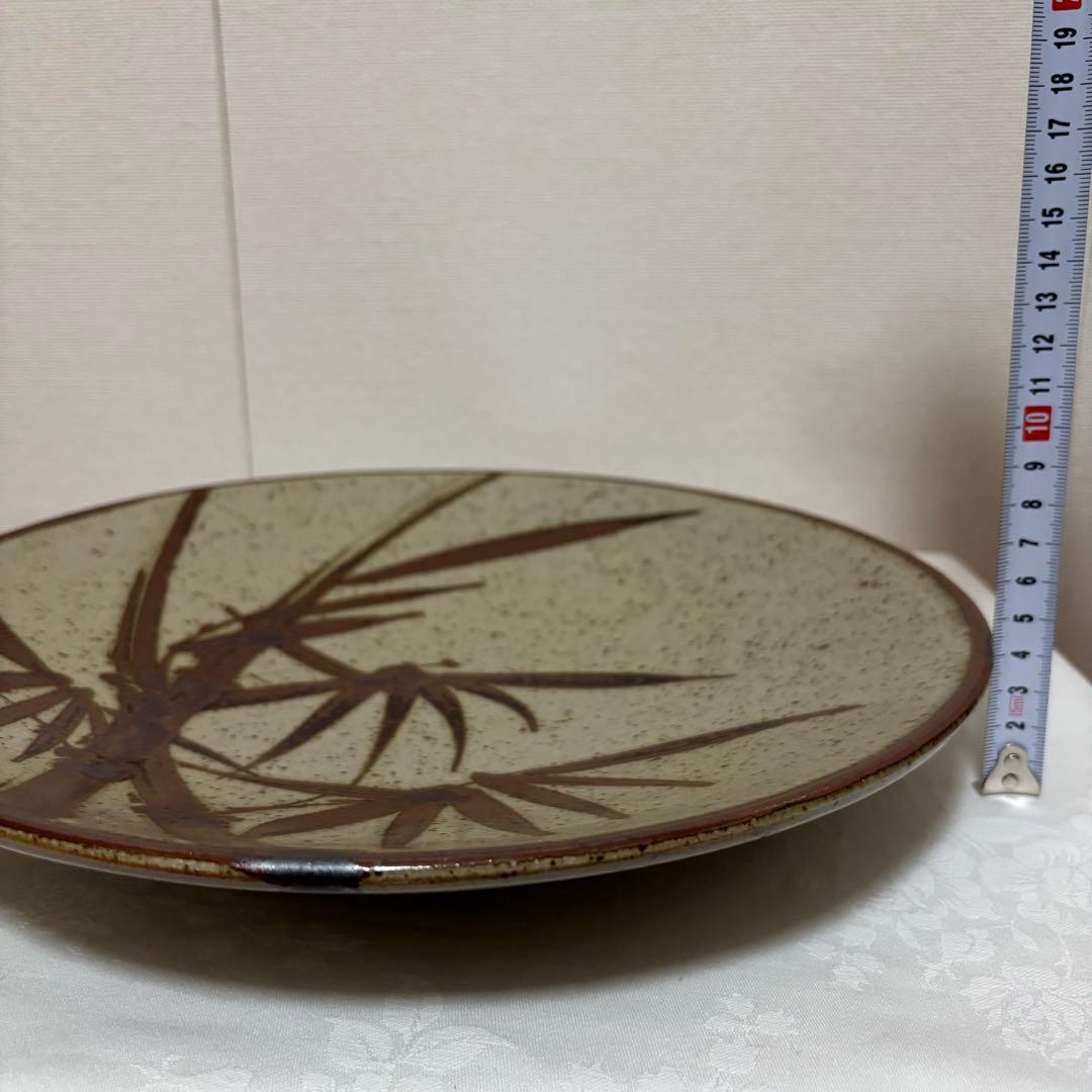 【未使用】益子焼 松竹梅 大皿　絵皿　3枚セット