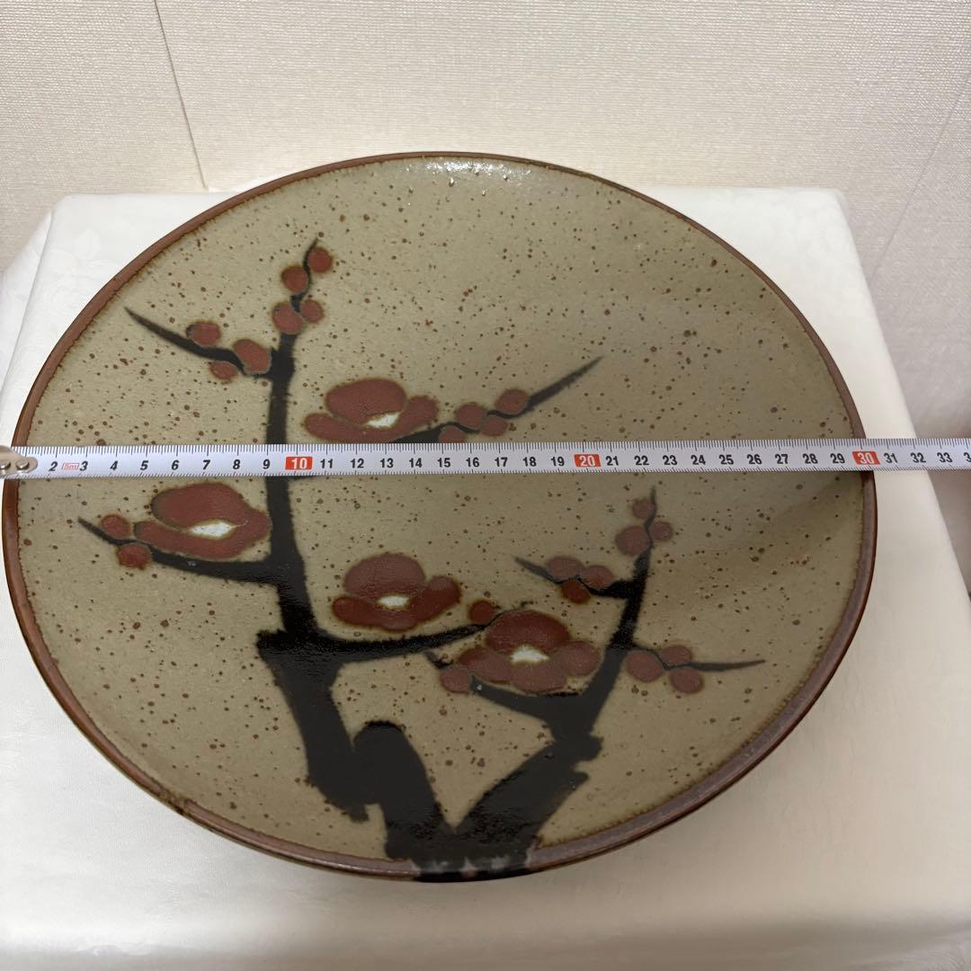 【未使用】益子焼 松竹梅 大皿　絵皿　3枚セット