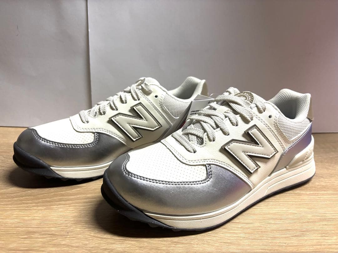 未使用23cm 2E ニューバランスゴルフ WGS574S3 ホワイト/シルバー