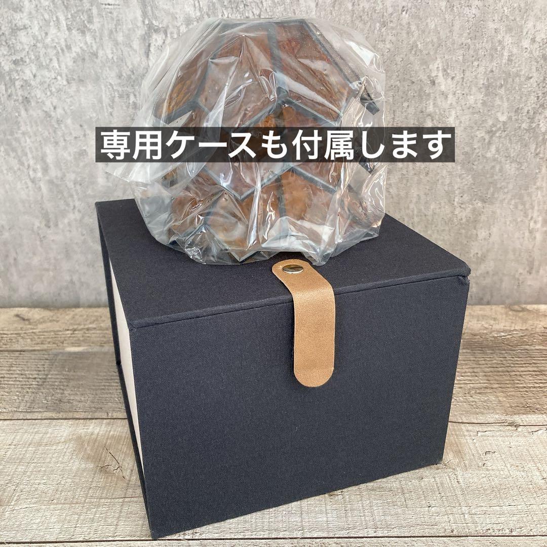 ケース付き　琥珀色　ガラスシェード　ランタンシェード　逆鱗　ゴールゼロ