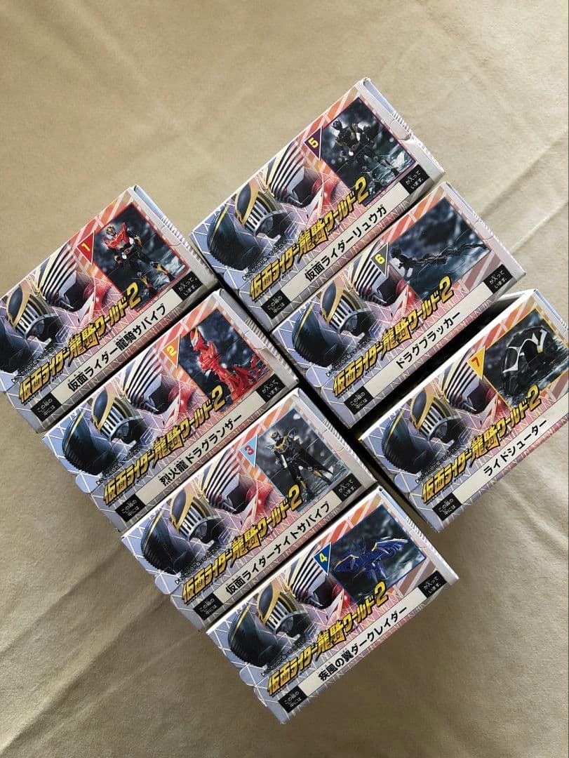 【未開封】仮面ライダー龍騎ワールド2 全７種フルコンプ＋龍騎ワールド1（3箱）