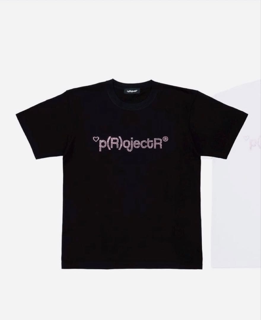p(R)ojectR ⭐︎バレンタインピンクラインストーン黒Tシャツ M