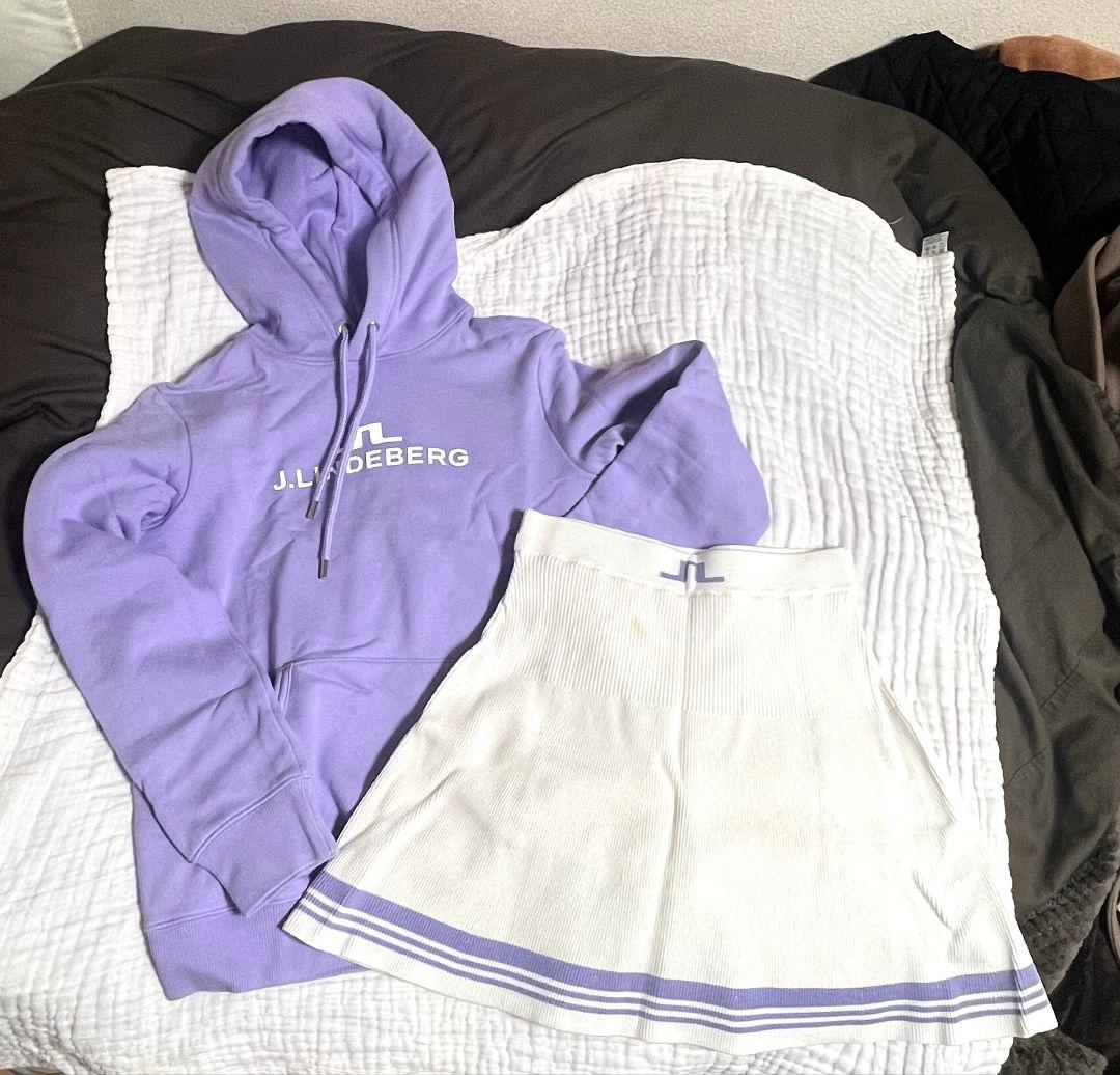 【美品】J.LINDEBERG　フーディ　スカートセット