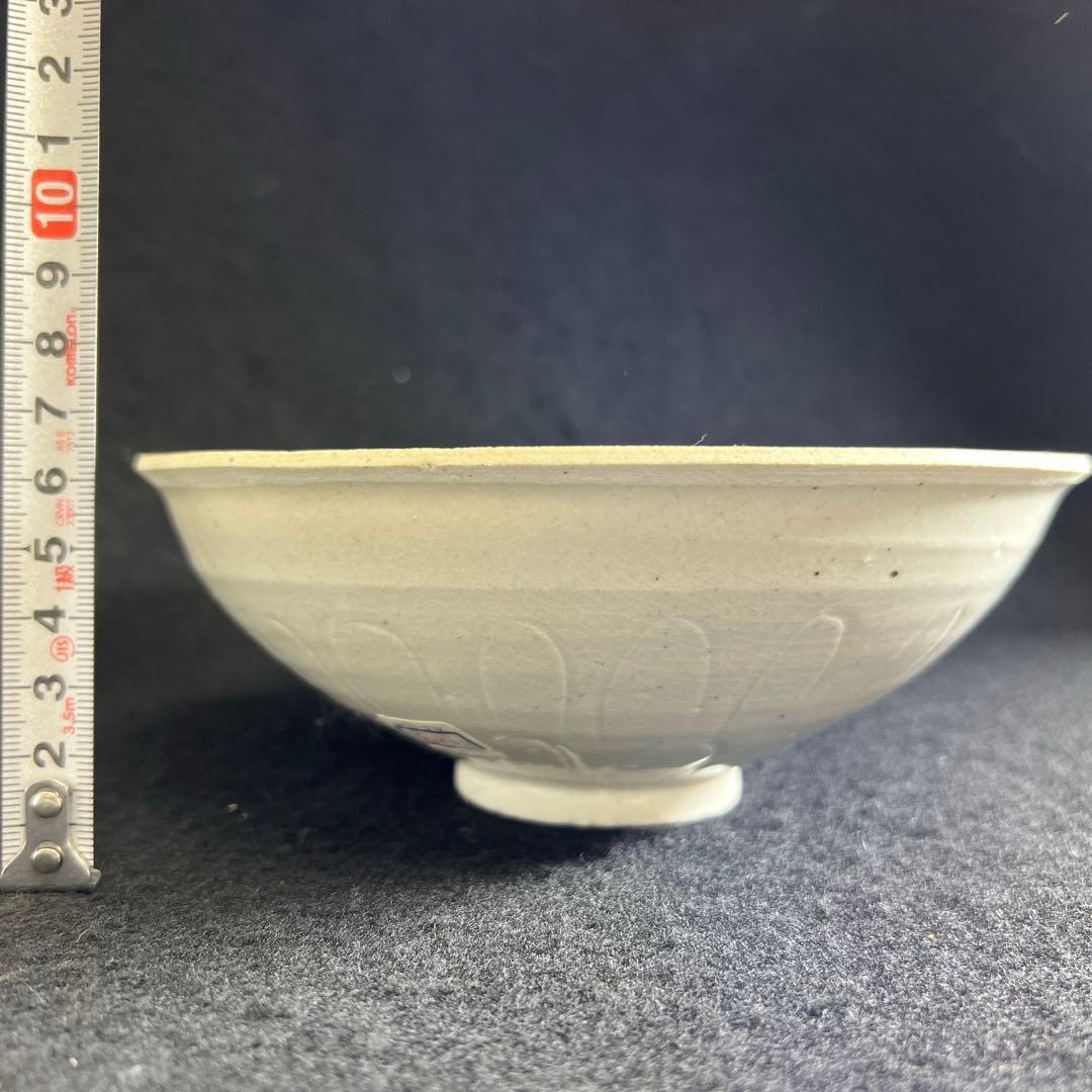 中国宋時代　青白磁陰刻鉢　口径約16.5㎝　東Y8-0402☆2Fトヒオオ
