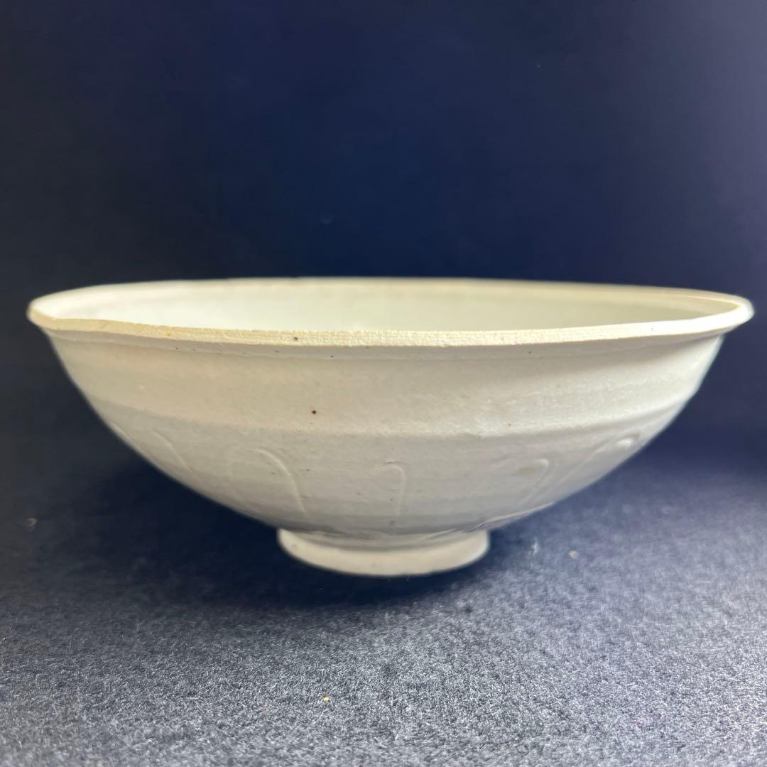 中国宋時代　青白磁陰刻鉢　口径約16.5㎝　東Y8-0402☆2Fトヒオオ