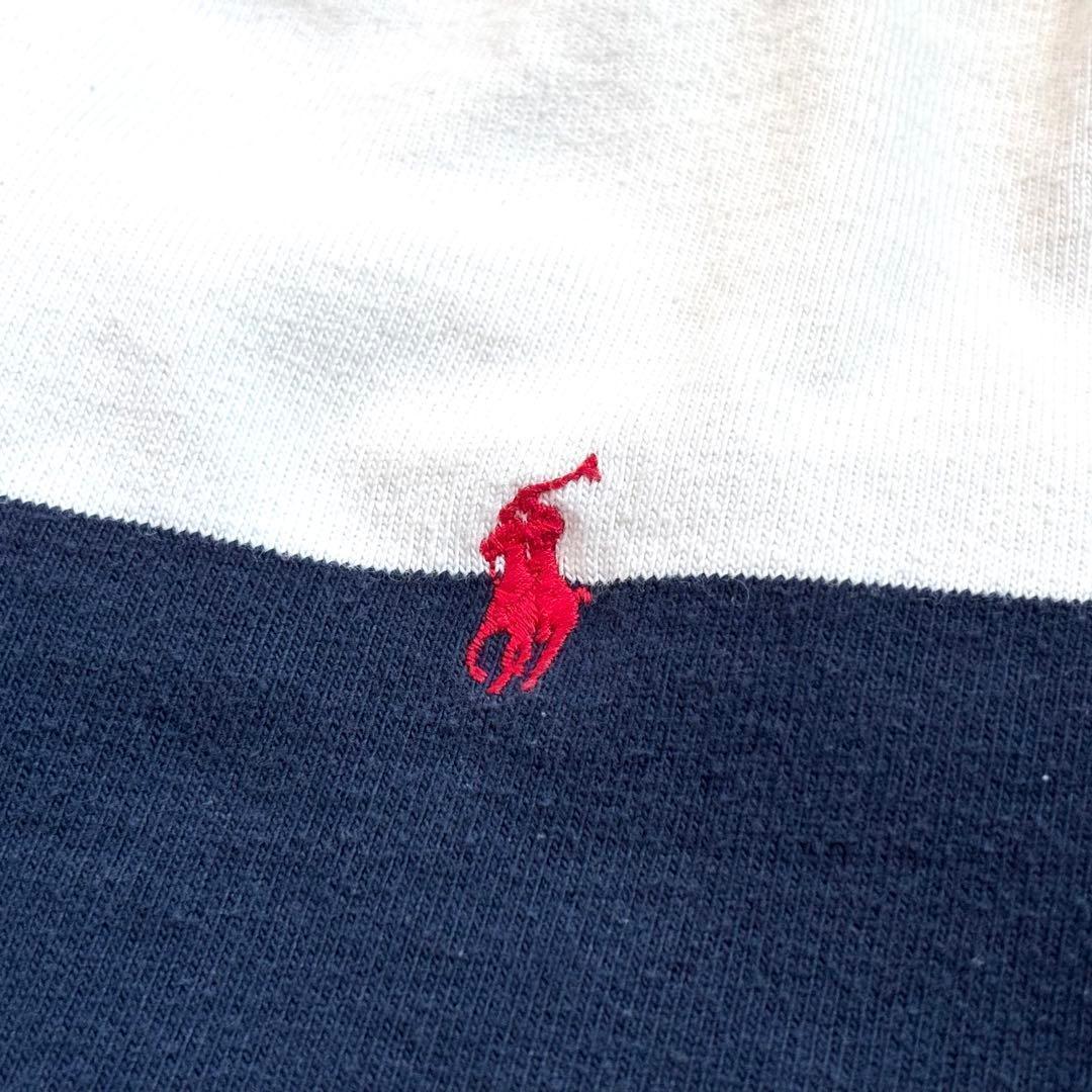 【最高デザイン！】90s ラルフローレン ラガーシャツ 太ボーダー 刺繍ポニー