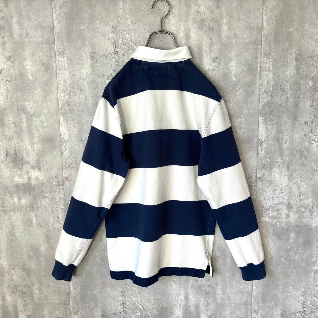 【最高デザイン！】90s ラルフローレン ラガーシャツ 太ボーダー 刺繍ポニー