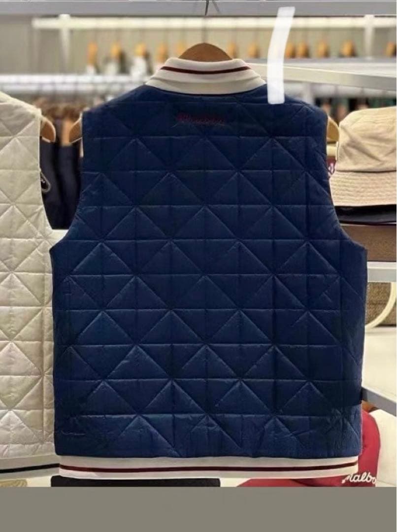 S マルボンゴルフ MALBON GOLF ウエア ダウンベスト　紺