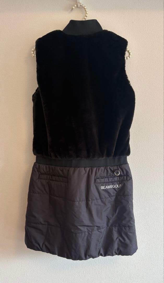 BEAMS GOLF ファー　中綿　ワンピース ブラック M