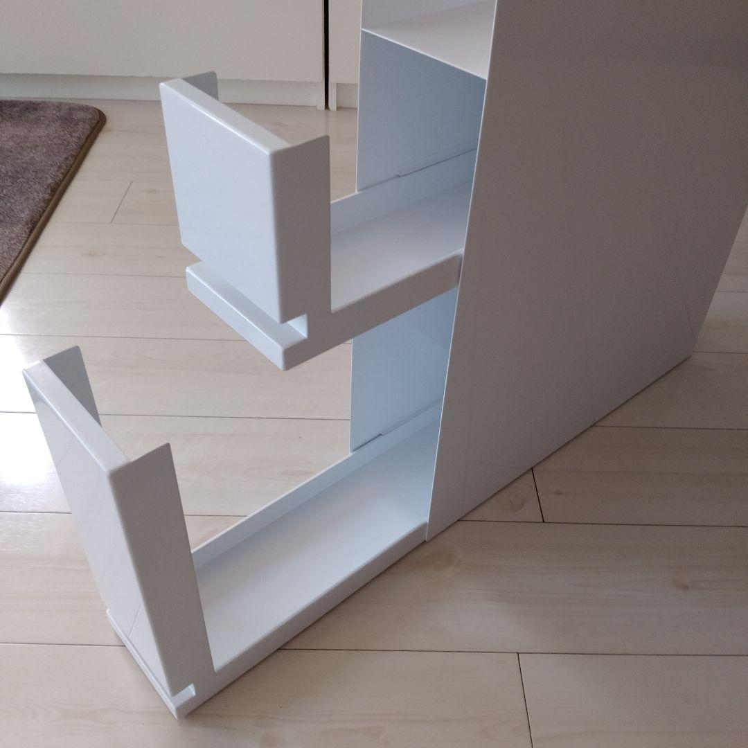 隠せる調味料ラックタワー2段 towerスリムコンロ横 隙間収納白おしゃれ