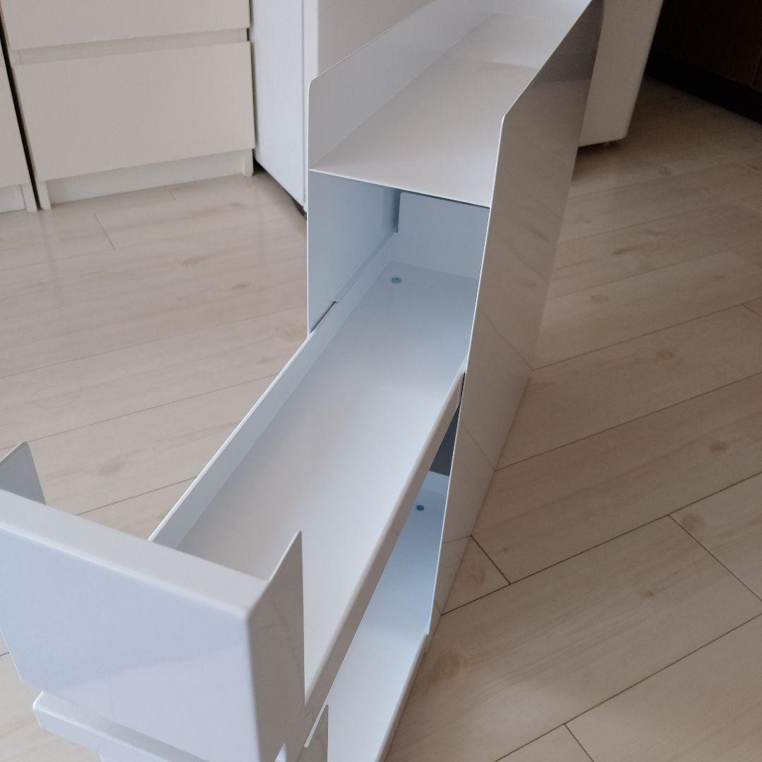 隠せる調味料ラックタワー2段 towerスリムコンロ横 隙間収納白おしゃれ