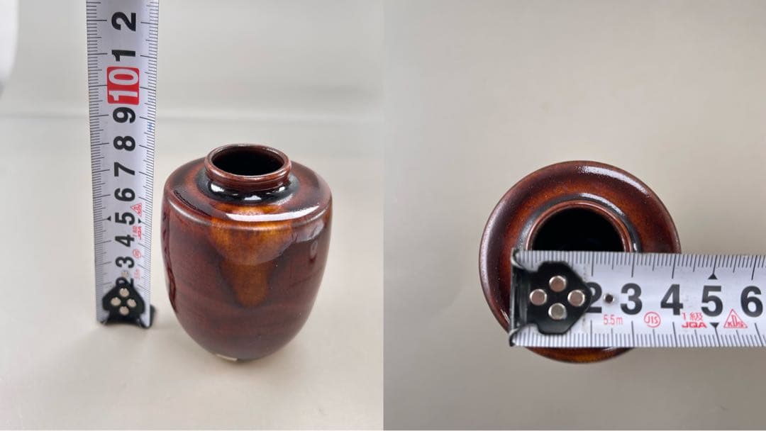 B69 茶道具　京焼　肩衝茶入　仕覆付　共箱