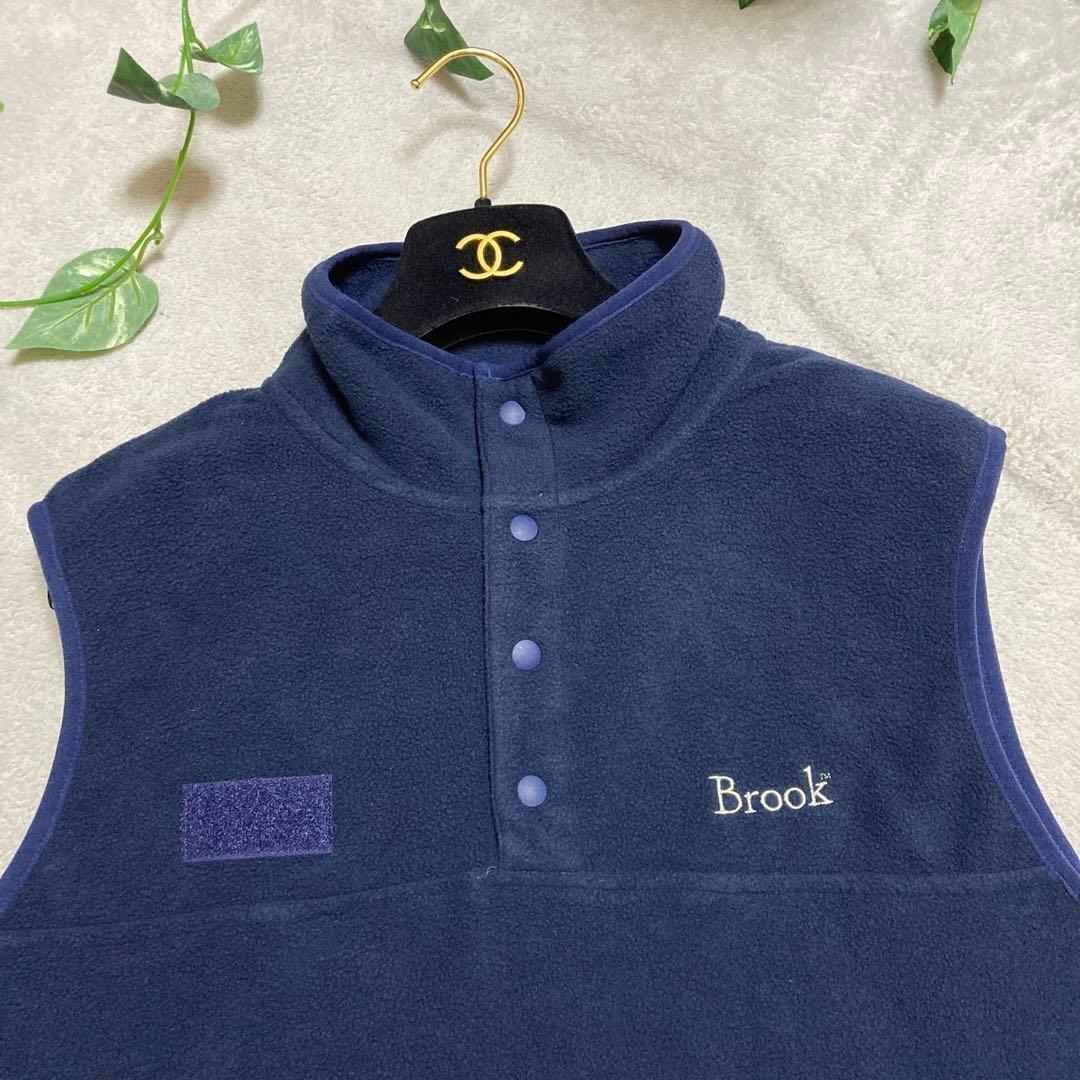 極美品【Brook】フリースベスト M サイドジップ アウトドア 釣り キャンプ